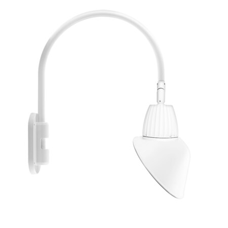 Rab GOOSENECK STYLE4 26W NEUTRAL LED 11" AC SHADE RECT REFL WH GN4LED26NRAC11W